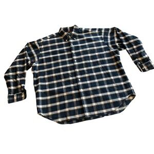 Ralph Lauren Big Shirt Mens XL Blue Plaid Button Down 100% Cotton Long Sleeve